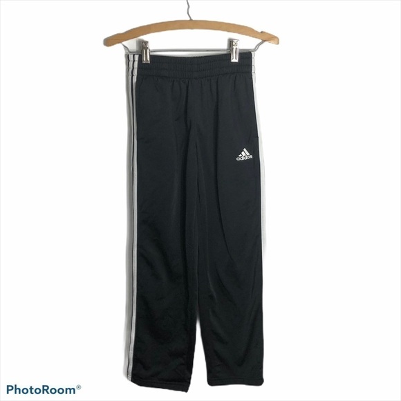Adidas Boys Long Black Pants Sz Medium - Picture 1 of 8